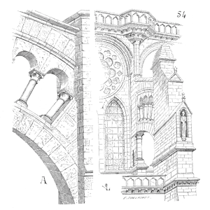 Drawing of Arc boutant cathedrale Chartres