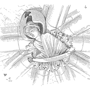 Drawing of Clef arc ogive cathedrale Laon