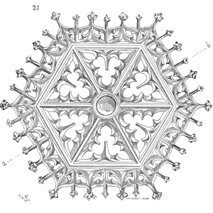 Drawing of clef voute eglise abbatiale Eu