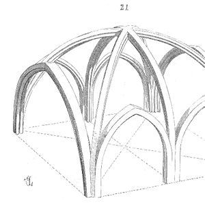 Drawing of Ossature voute arc ogive