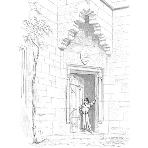 Drawing of Vue exterieure maison medievale Champagne