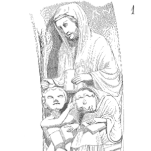 Drawing of Sculpture grammaire cathedrale Chartres