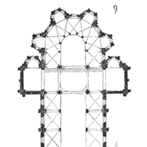 Sketch of Plan eglise ND du port Clermont Ferrand