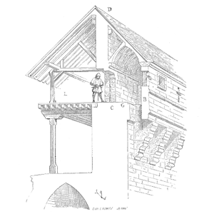 Drawing of Coupe hourds courtine